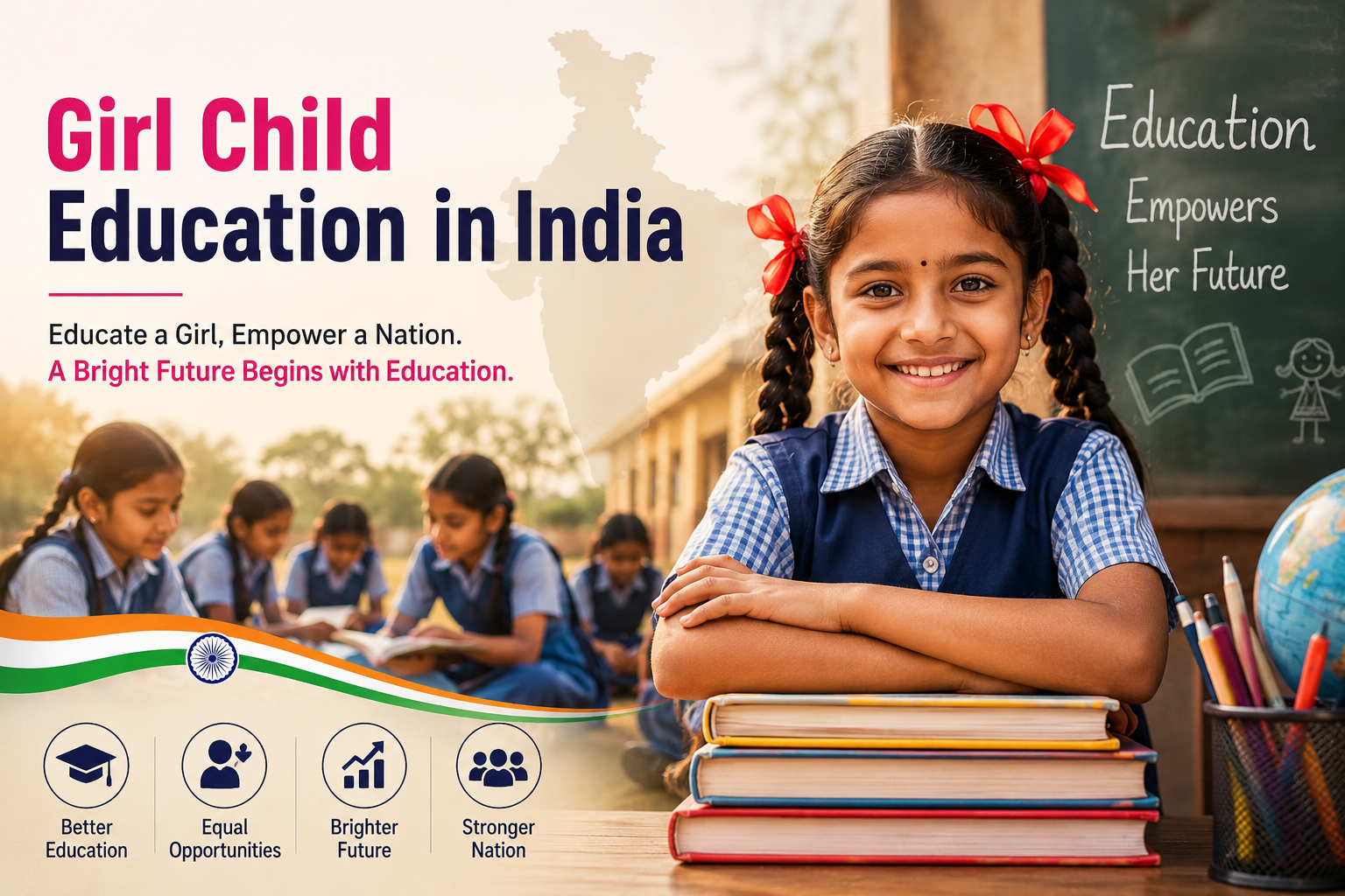 Girl child education in India plays a crucial role in shaping an educated, confident, and empowered generation. By ensuring equal learning opportunities for every girl, India can build a stronger and more inclusive future.